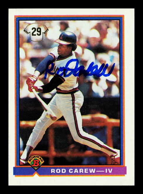 Rod Carew Autographed 1991 Bowman Card #4 California Angels Stock #211318