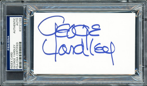 George Yardley Autographed 3x5 Index Card Detroit Pistons Signed In Blue PSA/DNA Stock #211350