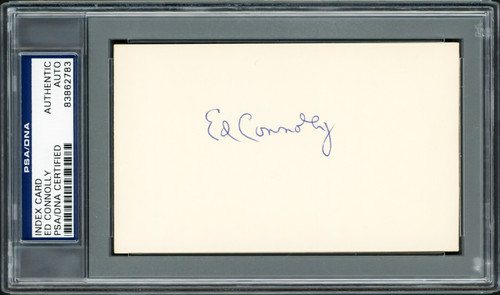Ed Connolly Autographed 3x5 Index Card Boston Red Sox Lines On Back PSA/DNA Stock #211353