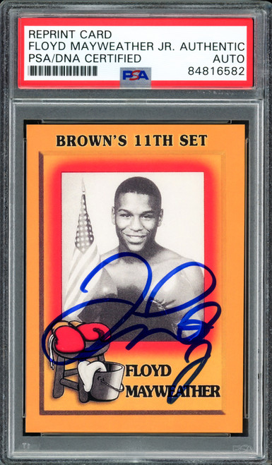 Floyd Mayweather Jr Autographed 1997 Brown's Boxing Rookie Retro Reprint Rookie Card #51 PSA/DNA Stock #211860