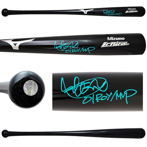 Ichiro Suzuki Autographed Black Mizuno Player Model Bat Seattle Mariners "01 ROY/MVP" IS Holo Stock #212165