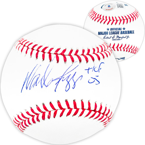 Wade Boggs Autographed Official MLB Baseball Boston Red Sox "HOF 05" Beckett BAS Witness Stock #212198