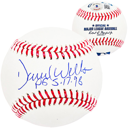 David Wells Autographed Official MLB Baseball New York Yankees "PG 5-17-98" Beckett BAS Witness Stock #212199