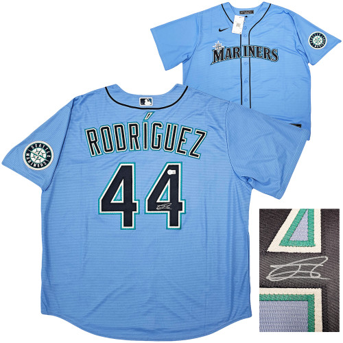 Seattle Mariners Julio Rodriguez Autographed Light Blue Nike Jersey Size XXL Beckett BAS QR Stock #213111