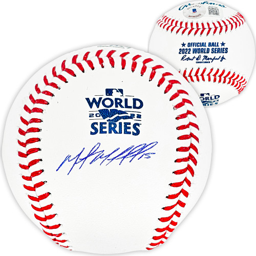 Martin Maldonado Autographed Official 2022 World Series MLB Baseball Houston Astros Beckett BAS Witness Stock #215404