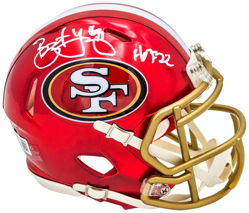 Bryant Young Autographed San Francisco 49ers Flash Red Speed Mini Helmet "HOF 22" Beckett BAS Witness Stock #215664