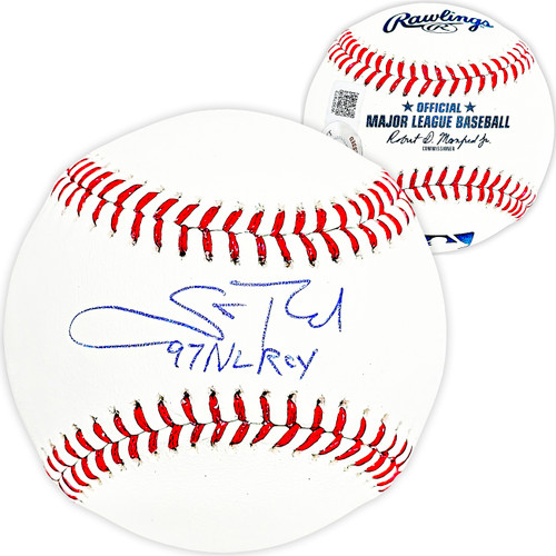 Scott Rolen Autographed Official MLB Baseball Philadelphia Phillies "97 NL ROY" Beckett BAS Witness Stock #215686