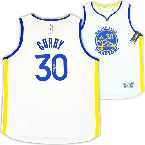 Golden State Warriors Stephen Curry Autographed White Fanatics Jersey Size XL Beckett BAS QR Stock #215826