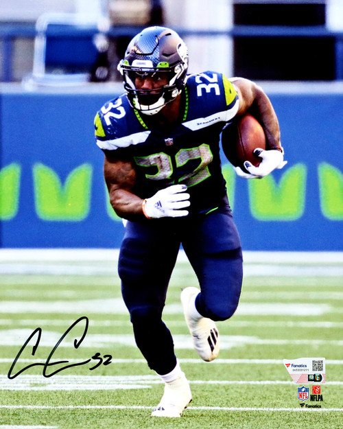 Chris Carson Autographed 8x10 Photo Seattle Seahawks Fanatics Holo Stock #215883