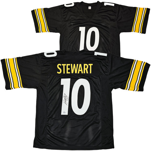 Pittsburgh Steelers Kordell Stewart Autographed Black Jersey Beckett BAS Witness Stock #216726