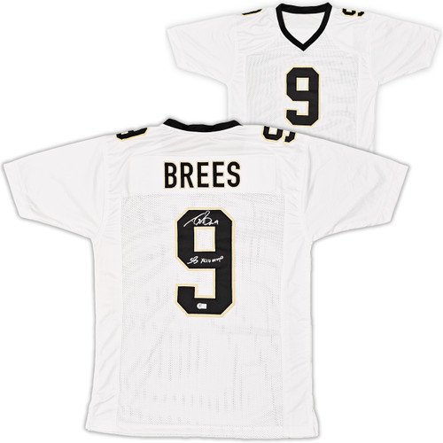 New Orleans Saints Drew Brees Autographed White Jersey "SB XLIV MVP" Beckett BAS Witness Stock #216828