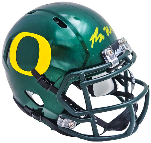 Bo Nix Autographed Oregon Ducks Green Speed Mini Helmet Beckett BAS QR Stock #217956