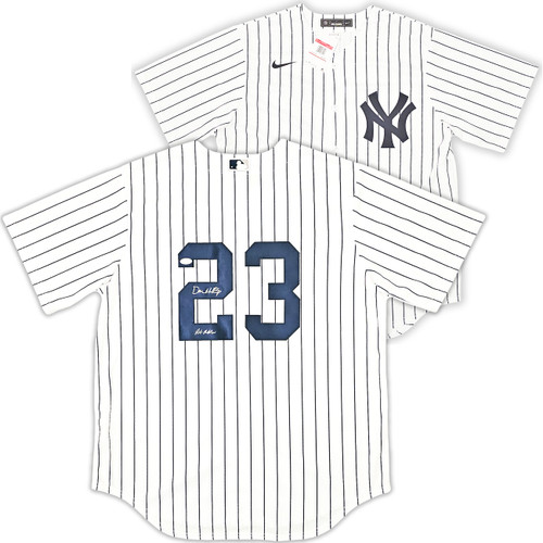 New York Yankees Don Mattingly Autographed White Pinstripe Nike Jersey Size L "Hit Man" JSA Stock #217970