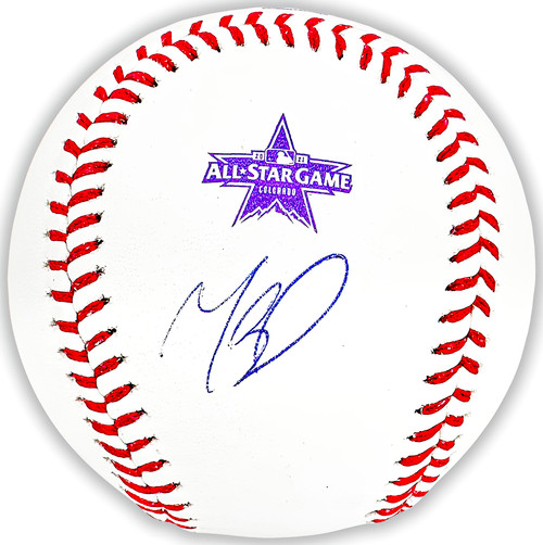 Mookie Betts Autographed Official 2021 All Star Game Logo MLB Game Baseball Los Angeles Dodgers Beckett BAS QR Stock #218699