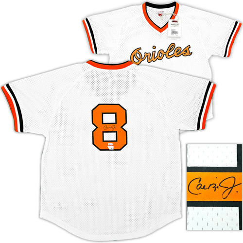 Baltimore Orioles Cal Ripken Jr. Autographed White Mitchell & Ness Authentic Batting Practice BP Jersey Size L Fanatics Holo Stock #218727