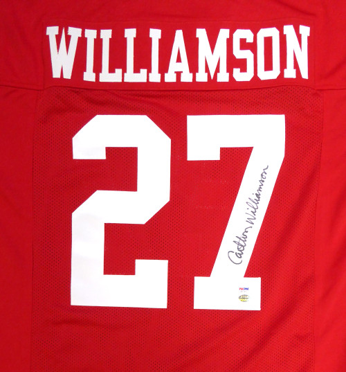San Francisco 49ers Carlton Williamson Autographed Red Jersey PSA/DNA Stock #104814