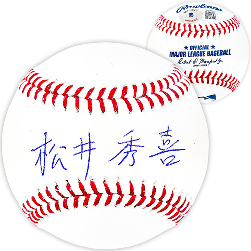 Hideki Matsui Autographed Official MLB Baseball New York Yankees Signed in Japanese Beckett BAS Witness Stock #220465