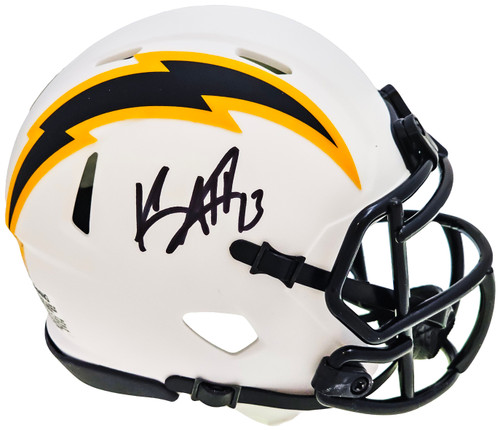 Keenan Allen Autographed San Diego Chargers Lunar Eclipse White Speed Mini Helmet Beckett BAS Witness Stock #220517
