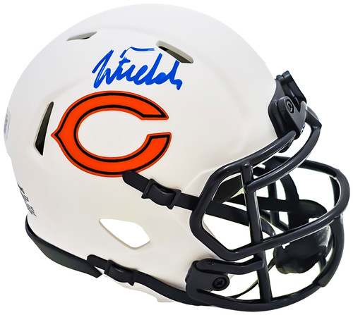 Justin Fields Autographed Chicago Bears Lunar Eclipse White Speed Mini Helmet Beckett BAS QR Stock #220591