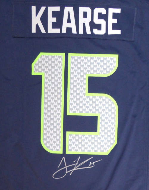 Seattle Seahawks Jermaine Kearse Autographed Blue Nike Jersey Size L MCS Holo Stock #106265