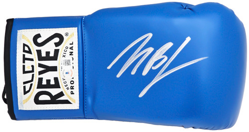Michael B. Jordan Autographed Blue Reyes Boxing Glove Right Handed RH Beckett BAS Witness Stock #220636