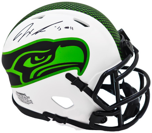 Jaxon Smith-Njigba Autographed Seattle Seahawks Lunar Eclipse White Speed Mini Helmet Fanatics Holo Stock #220856
