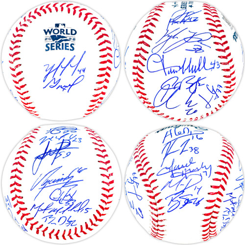 2022 World Series Champion Houston Astros Team Signed Autographed 2022 World Series Logo MLB Baseball With 20 Signatures Including Jose Altuve & Yordan Alvarez Beckett BAS Witness Stock #220891