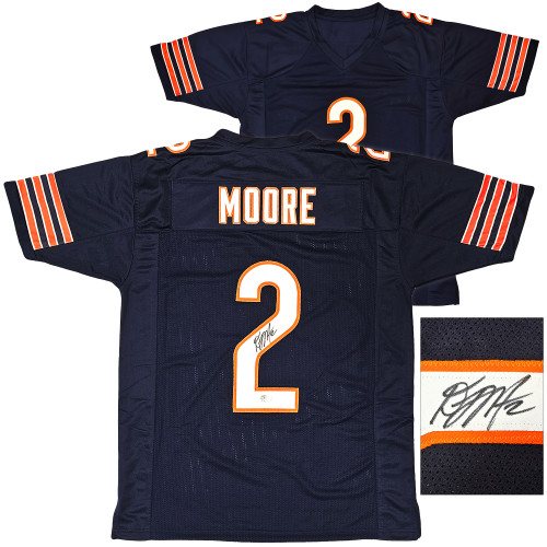 Chicago Bears DJ Moore Autographed Navy Blue Jersey Beckett BAS Witness Stock #221067