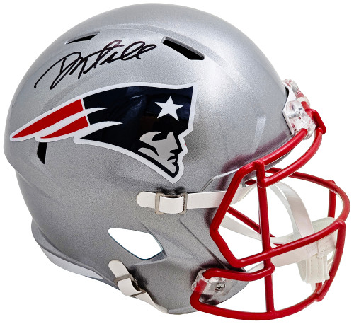 Danny Amendola Autographed New England Patriots Silver Full Size Replica Speed Helmet Beckett BAS Witness Stock #221073