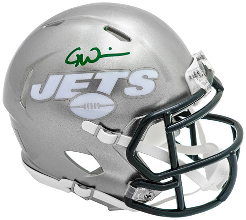 Garrett Wilson Autographed New York Jets Flash Gray Speed Mini Helmet Fanatics Holo Stock #221084