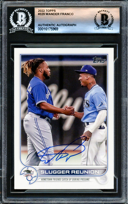 Wander Franco Autographed 2022 Topps Rookie Card #329 Tampa Bay Rays Beckett BAS Stock #221188