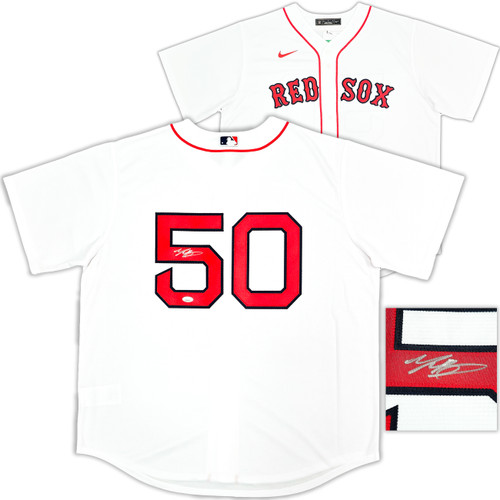 Boston Red Sox Mookie Betts Autographed White Nike Jersey Size XL JSA Stock #221365