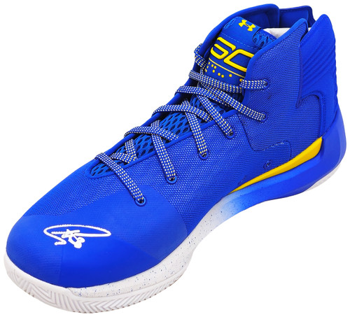 Stephen Curry Autographed Blue Under Armour Curry 3 Shoe Golden State Warriors Size 13 JSA Stock #221510