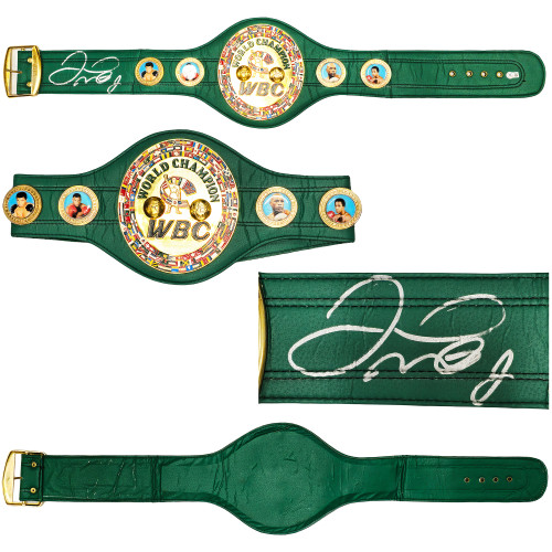 Floyd Mayweather Jr. Autographed Green WBC World Championship Boxing Belt Beckett BAS Witness Stock #221647