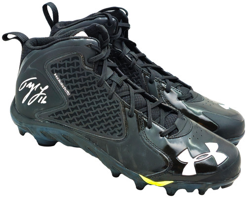 Tyler Lockett Autographed Black Under Armour Cleats Seattle Seahawks Size 13.5 MCS Holo Stock #222024