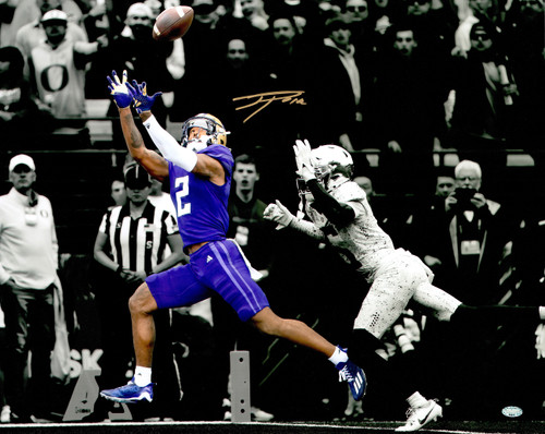 Ja'Lynn Polk Autographed 16x20 Photo Washington Huskies vs. Oregon Spotlight MCS Holo Stock #222059