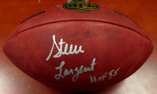 Steve Largent Autographed NFL Leather Football Seattle Seahawks "HOF 95" MCS Holo Stock #112481