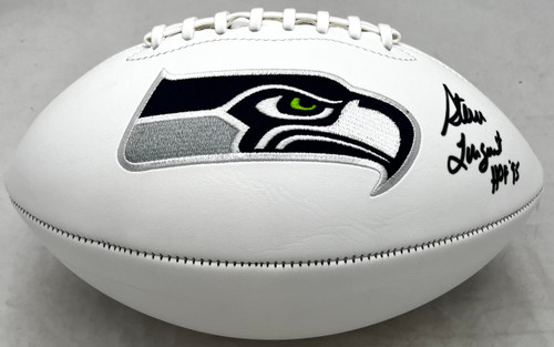 Steve Largent Autographed Seattle Seahawks White Logo Football "HOF 95" MCS Holo Stock #112483