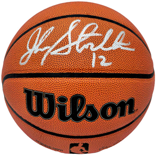 John Stockton Autographed Authentic Series Indoor/Outdoor IO Basketball Utah Jazz Beckett BAS Witness Stock #224367