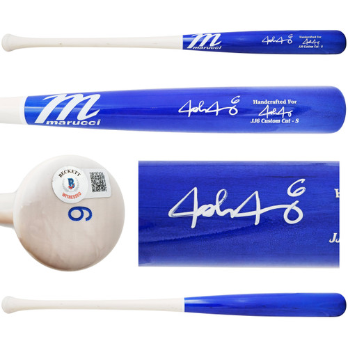 Josh Jung Autographed Blue & White Marucci Player Model Baseball Bat Texas Rangers Beckett BAS Witness Stock #224405