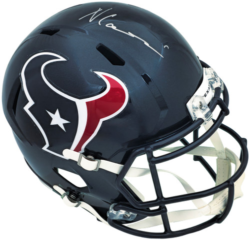 Nico Collins Autographed Houston Texans Blue Full Size Speed Replica Helmet Beckett BAS Witness Stock #224743