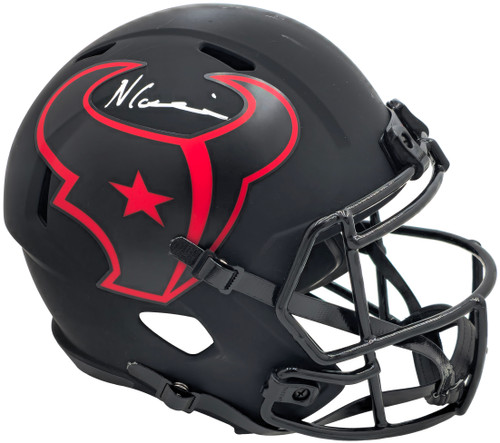 Nico Collins Autographed Houston Texans Eclipse Black Full Size Speed Replica Helmet (Scratches) Beckett BAS Witness Stock #224744