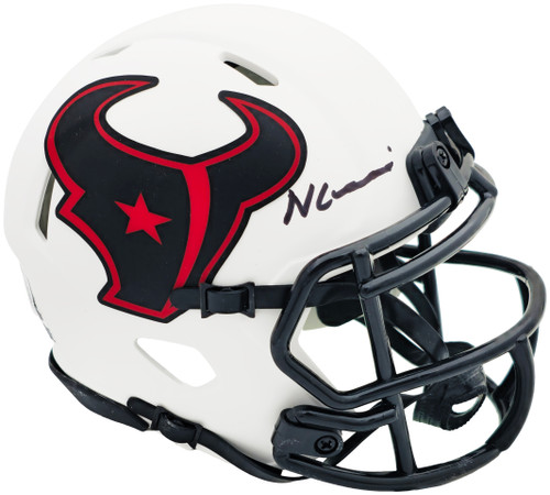 Nico Collins Autographed Houston Texans Lunar Eclipse White Speed Mini Helmet Beckett BAS Witness Stock #224752