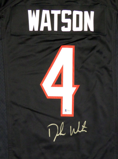 Houston Texans Deshaun Watson Autographed Blue Nike Jersey Size M Beckett BAS Stock #121901