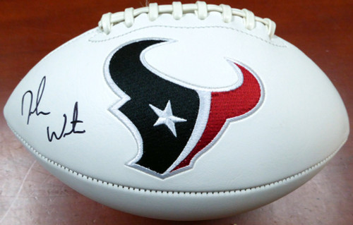 Deshaun Watson Autographed Houston Texans White Logo Football Beckett BAS Stock #122067