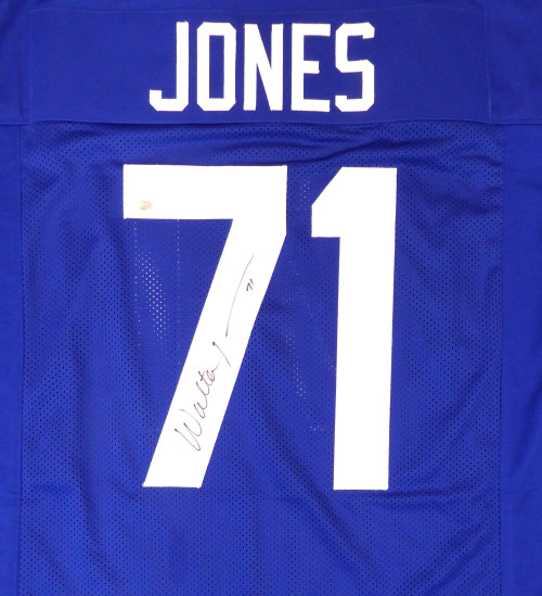 Seattle Seahawks Walter Jones Autographed Blue Jersey MCS Holo Stock #124675