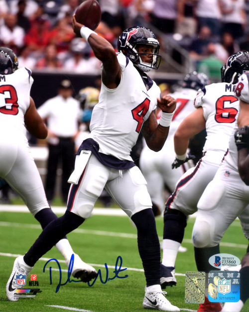 Deshaun Watson Autographed 8x10 Photo Houston Texans Beckett BAS Stock #125169