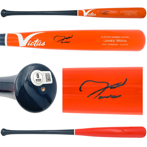 James Wood Autographed Red Victus Player Model Baseball Bat Washington Nationals Beckett BAS Witness Stock #225830