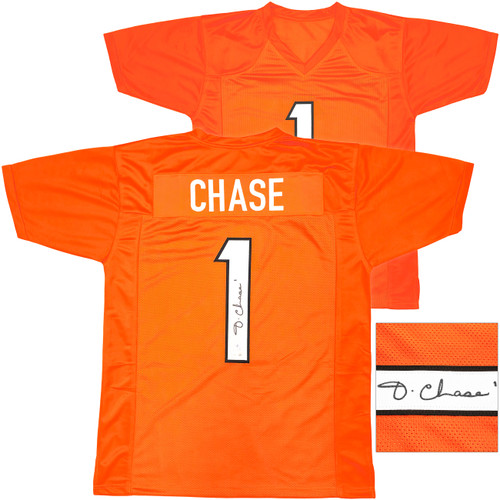 Cincinnati Bengals Ja'Marr Chase Autographed Orange Jersey Beckett BAS Witness Stock #226403