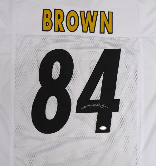Pittsburgh Steelers Antonio Brown Autographed White Jersey Beckett BAS Stock #126632